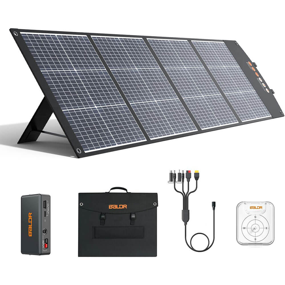 BALDR 200W Solar Panel - Foldable, USB-C PD60W, IP65 Waterproof