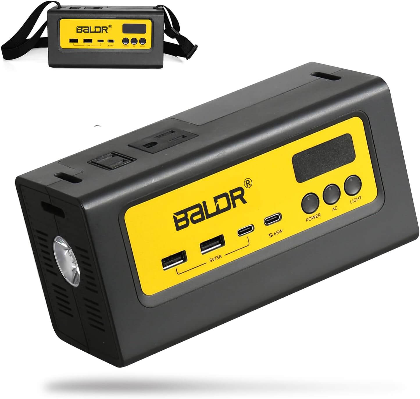 BALDR Portable Power Station 28000mAh, 90Wh LiFePO4 Battery Backup Camping  Solar Generator