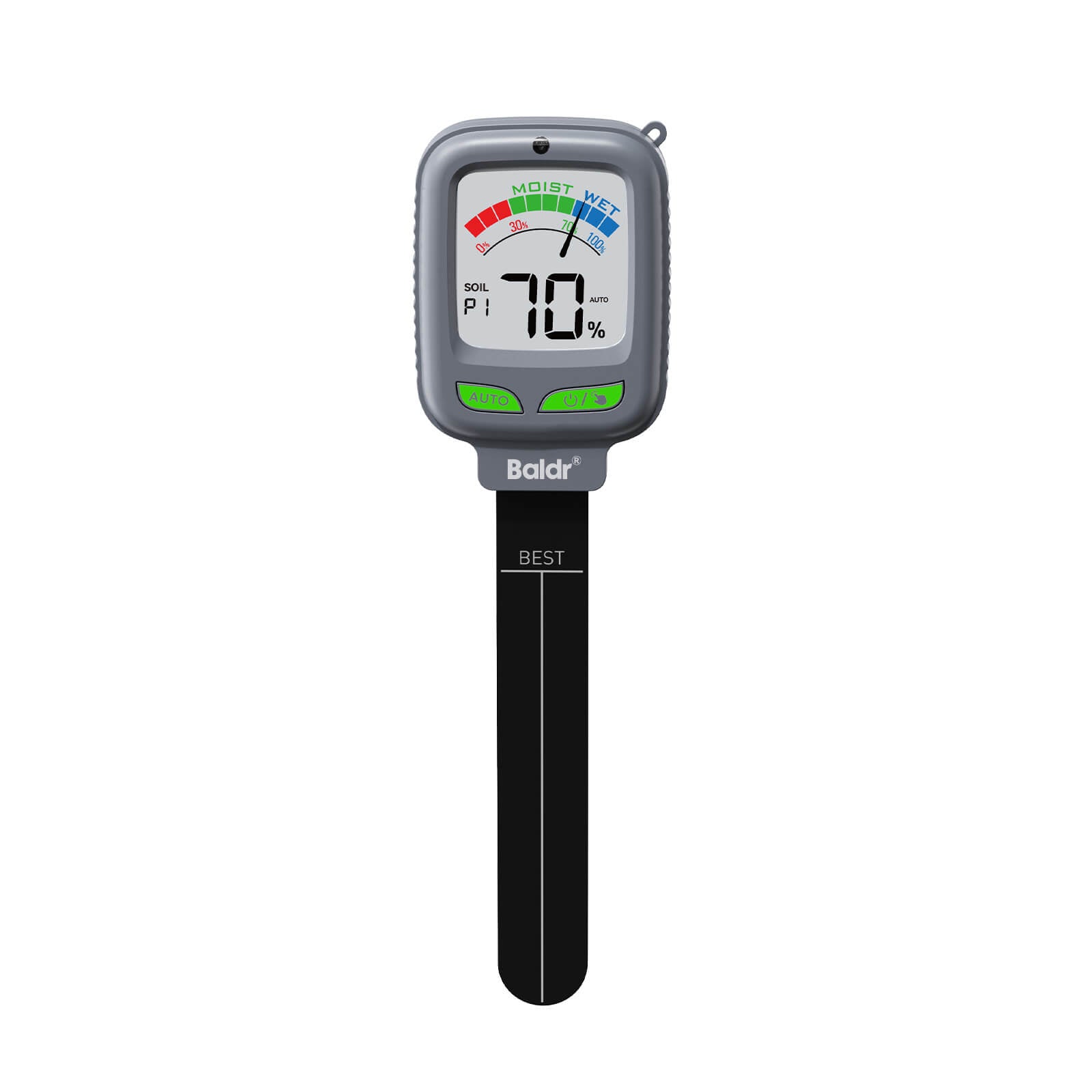 Baldr Digital Soil Moisture Meter, Instant-Read Plant Water Tester with LCD Display, Soil Moisture Sensor for Indoor Houseplants, Gardens, Lawns and Potted Plants