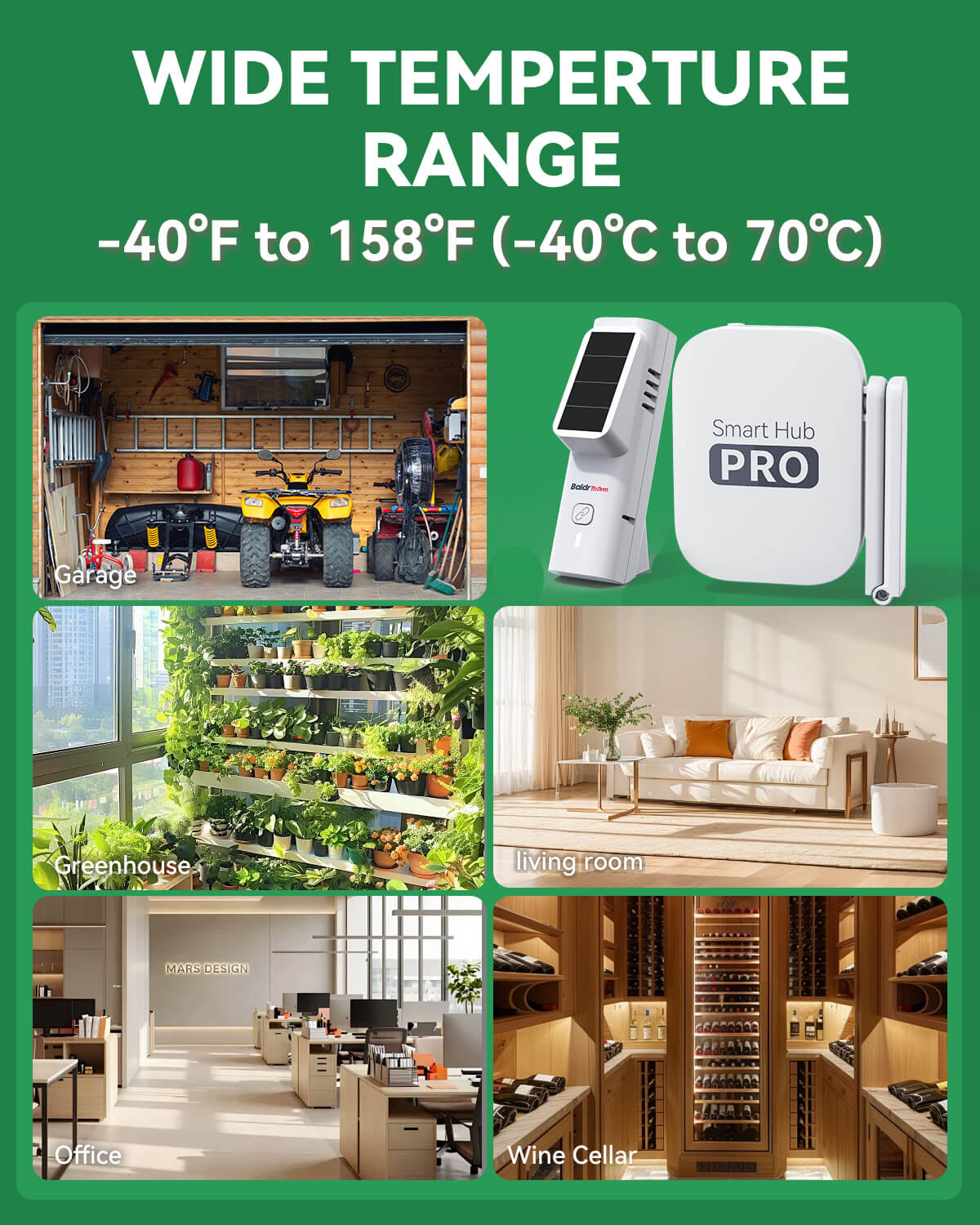 Bluetooth Thermometer Hygrometer with Hub, Solar Wireless Monitor Sensor with App