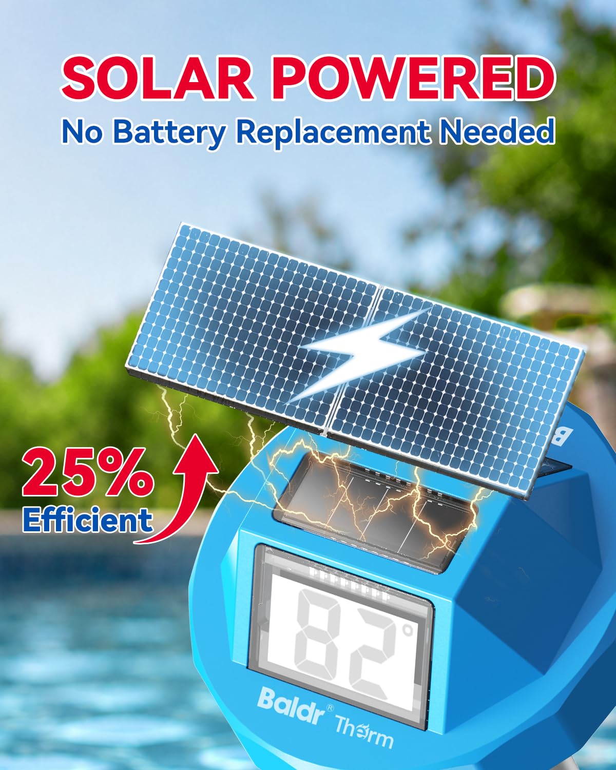 Baldr B0705T Solar Floating Pool Thermometer