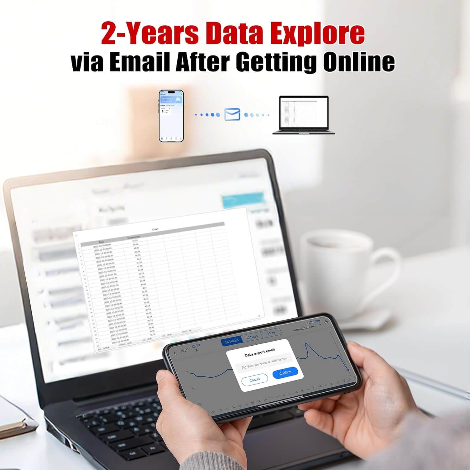 BaldrTherm Solar Bluetooth Temperature Humidity Monitor with Remote App Control