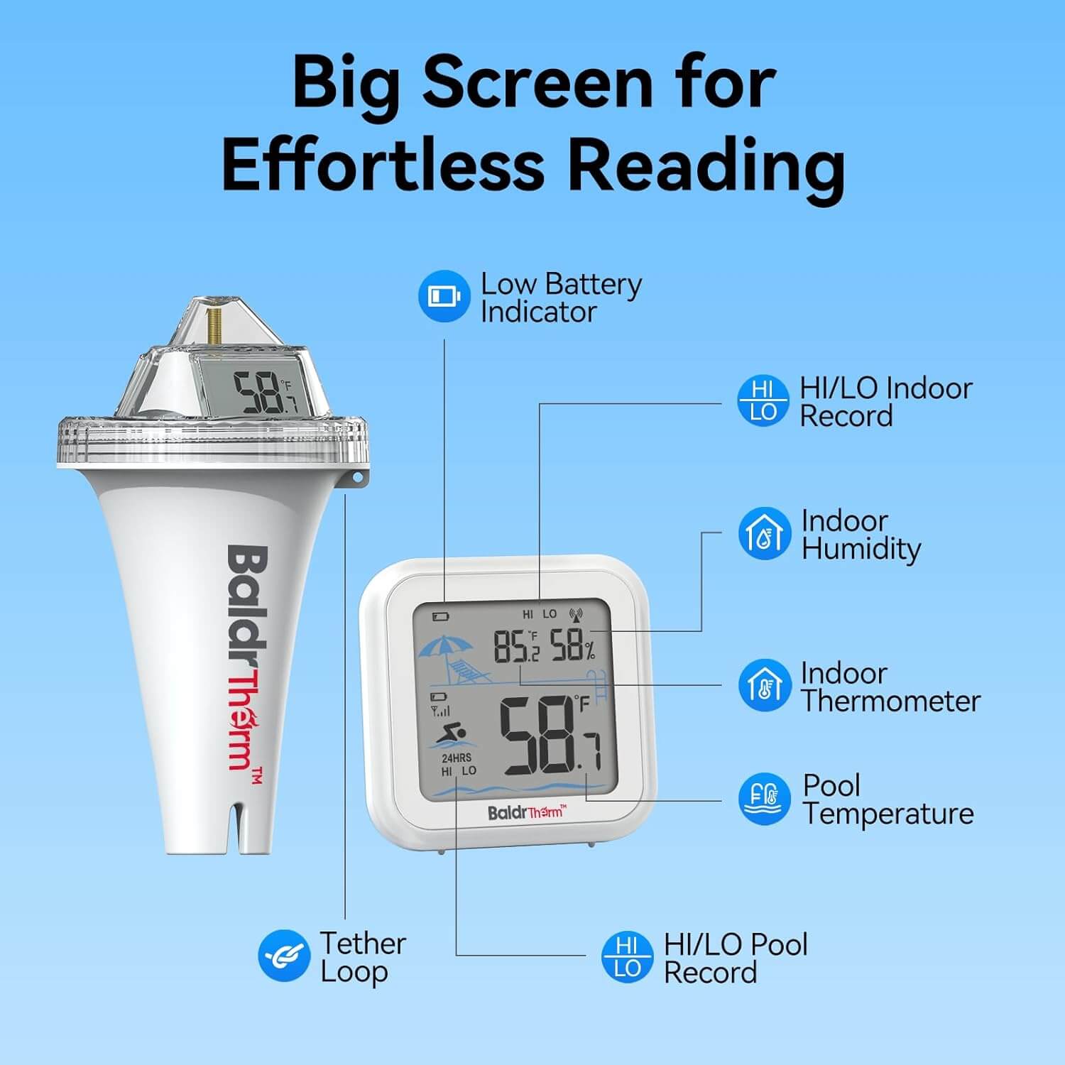 BaldrTherm Smart Pool Thermometer with WiFi Gateway Kit