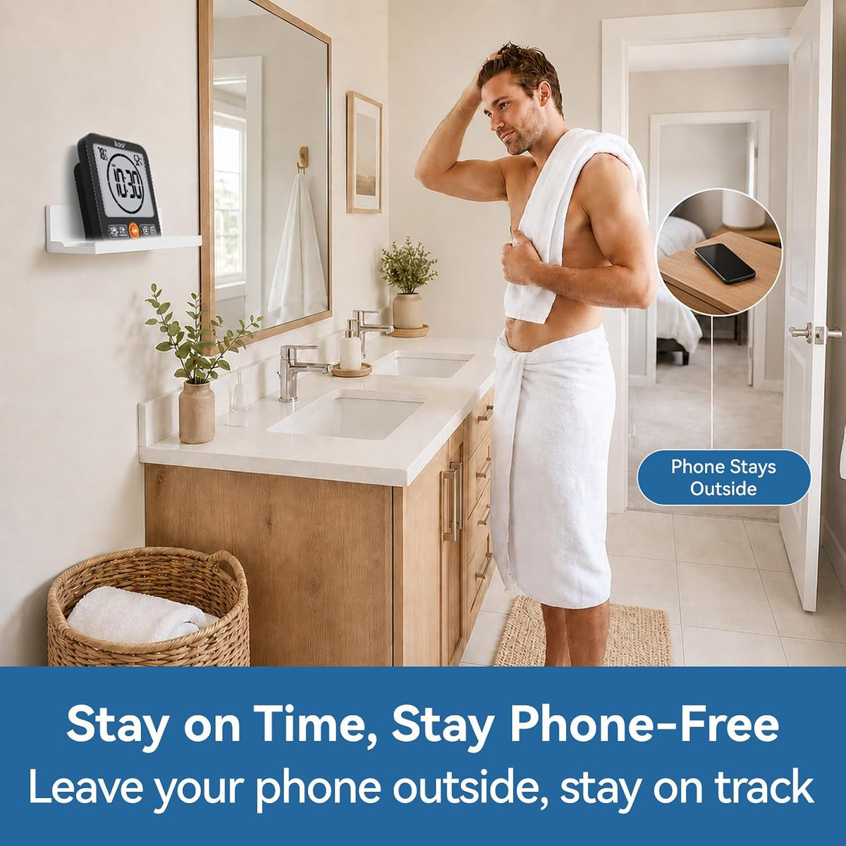 BALDR B0657STH-BL Shower Clock & Timer