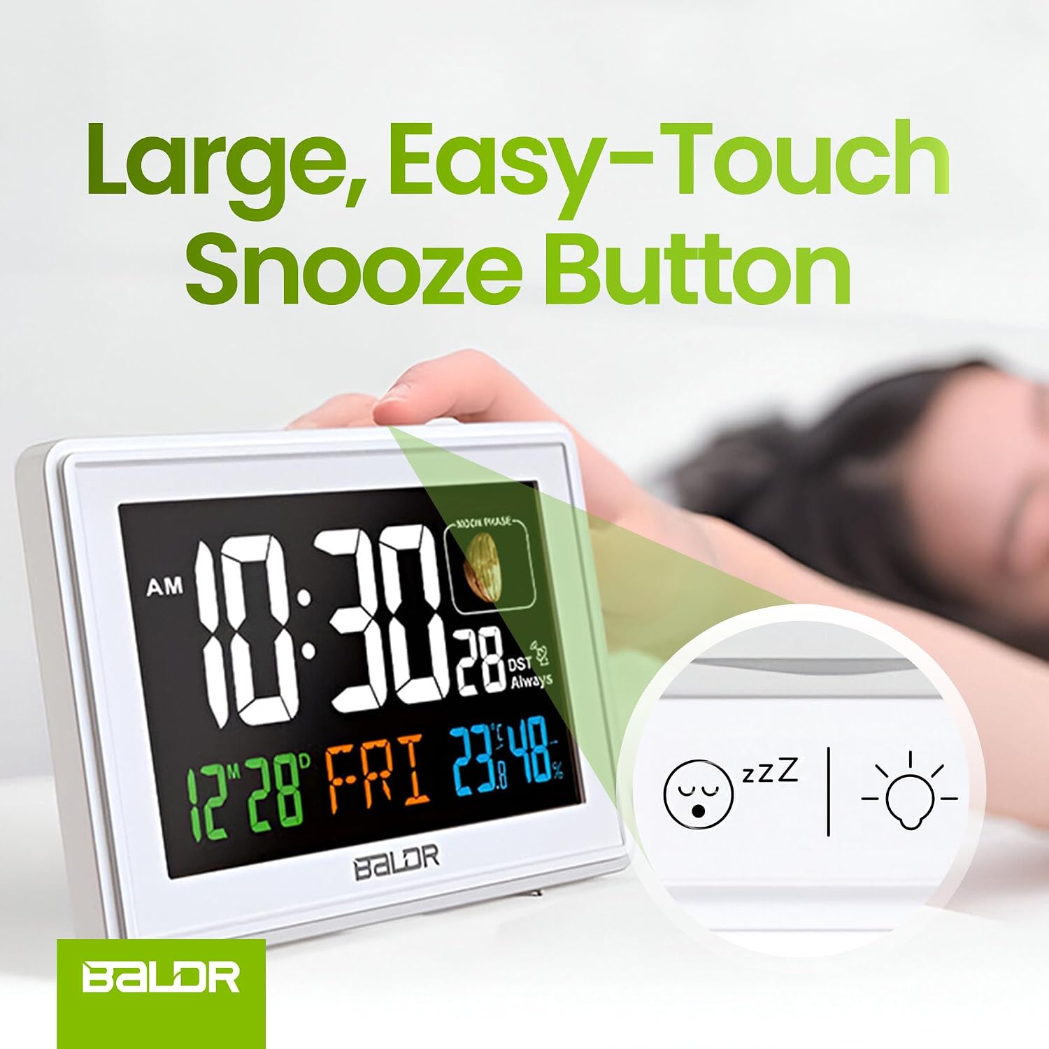 CL3592WH1 Digital Alarm Atomic Clock