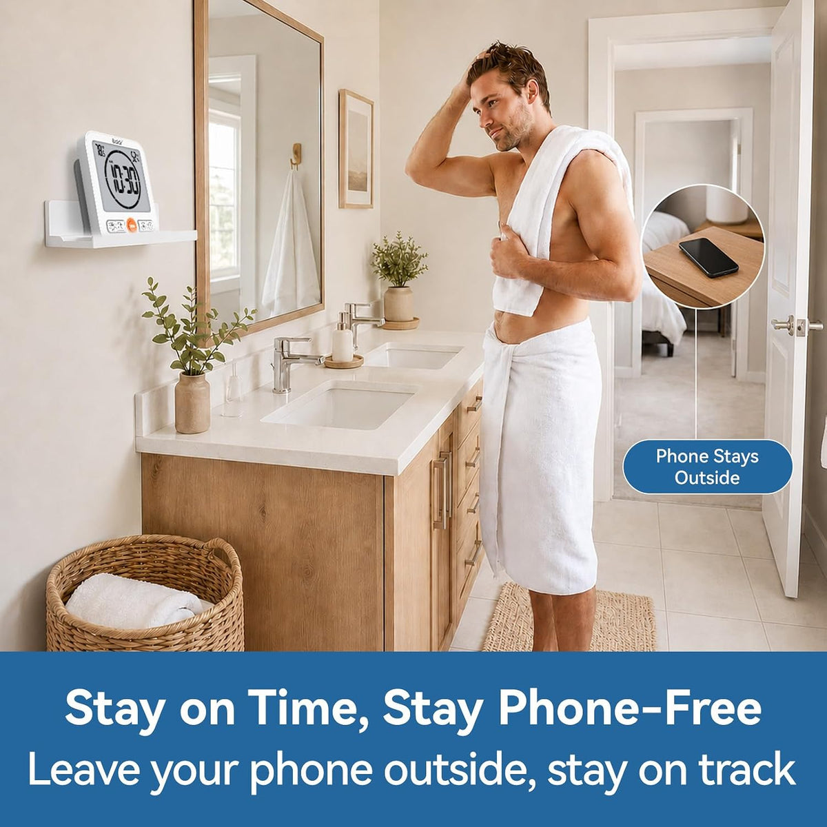 BALDR B0657STH-WT Shower Clock & Timer