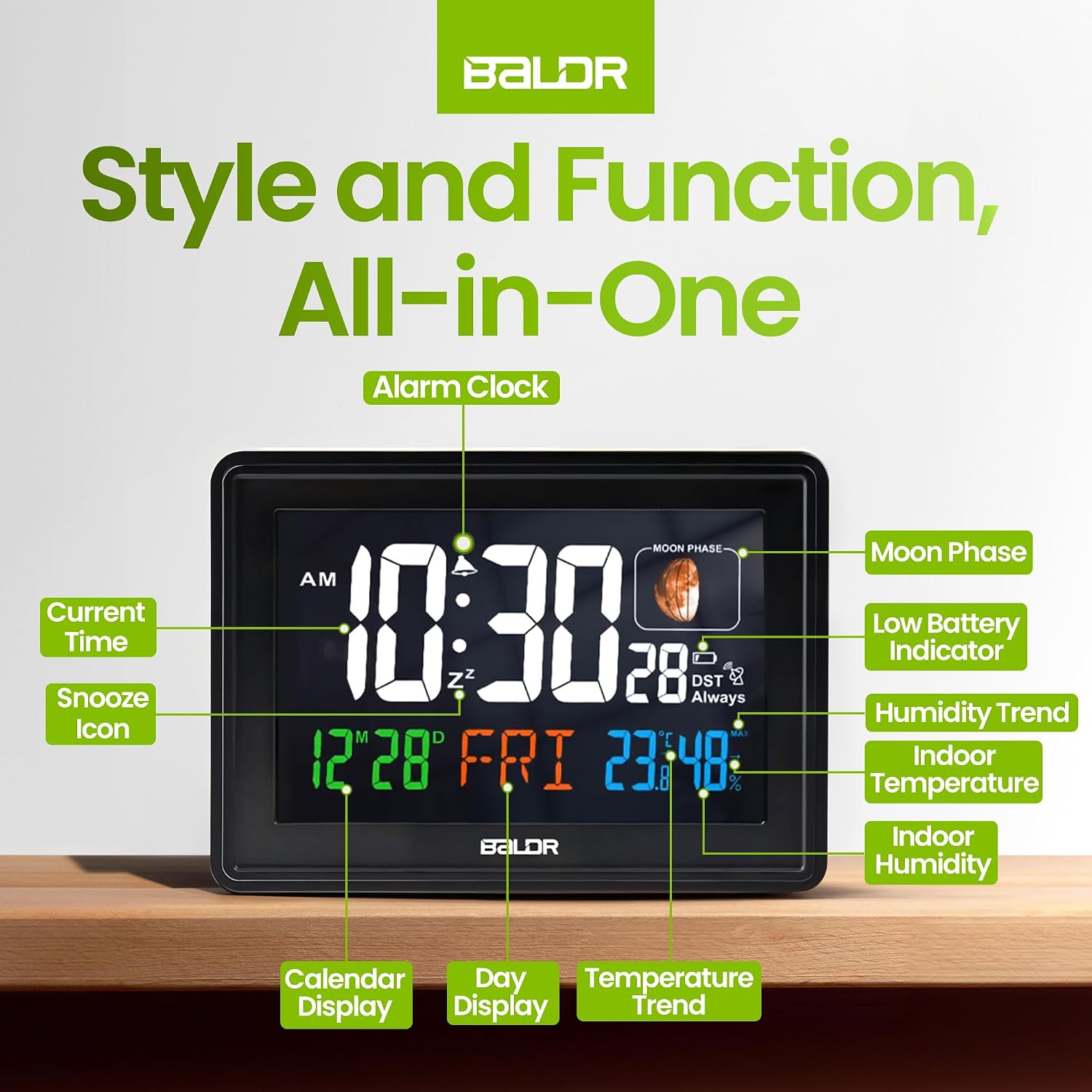 CL3592WH1 Digital Alarm Atomic Clock