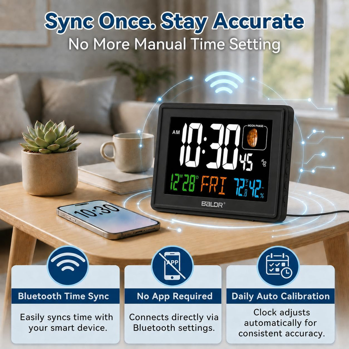 Baldr 359BT-BK Digital Clock with Bluetooth