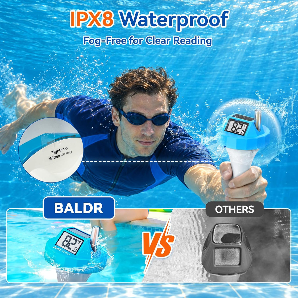 BaldrTherm HCS706ARF+707RF+HWG023 WiFi Pool Thermometer
