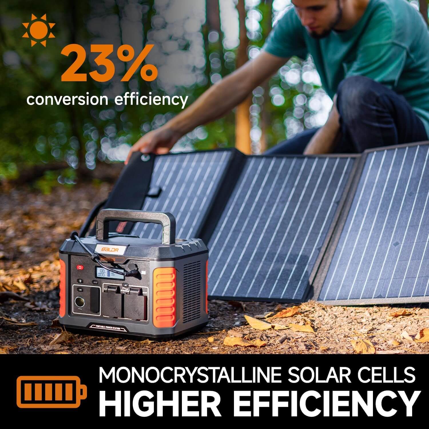 BALDR 120W Solar Panel for Jackery/ECOFLOW – Foldable, USB-C PD, IP65