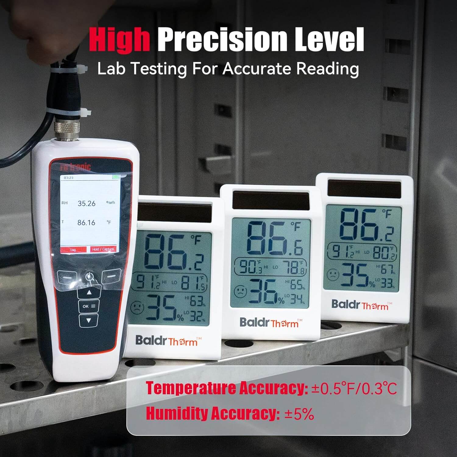 BaldrTherm Humidity Meter Room Thermometer, 3.2''Humidity Gauge