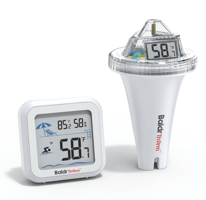 BaldrTherm Easy-Read Floating Pool Thermometer with Indoor Monitor