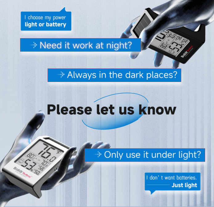 BaldrTherm Solar Humidity Meter & Hygrometer – White/Black