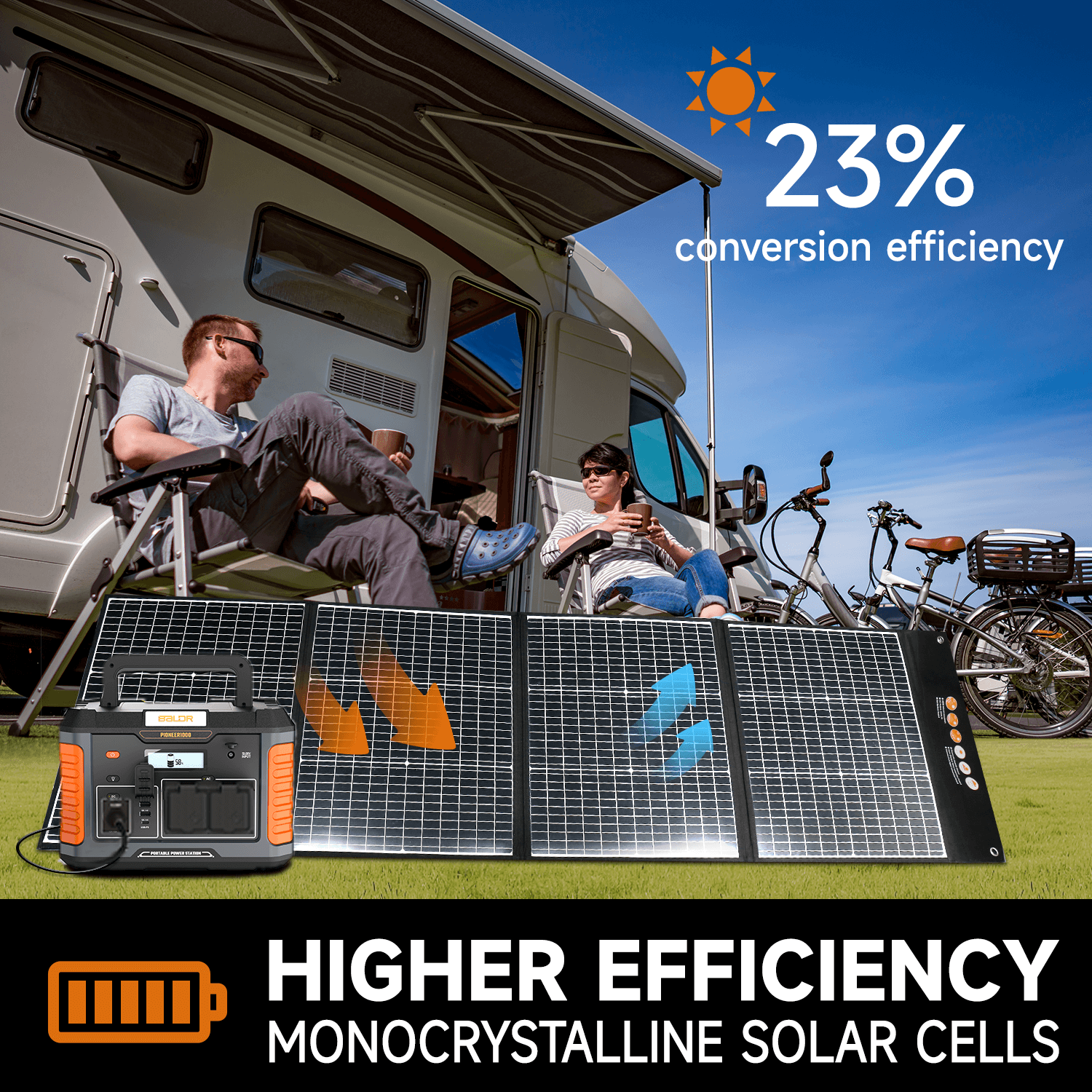 BALDR 200W Solar Panel - Foldable, USB-C PD60W, IP65 Waterproof