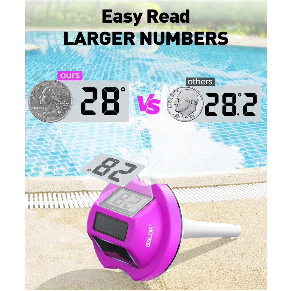 BALDR Floating Pool Thermometer – Easy Read Design (Purple)