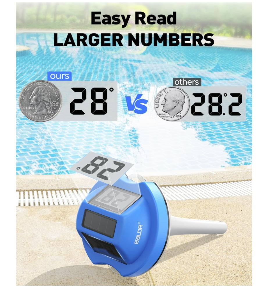 BALDR Pool Thermometer Floating Easy Read (Darkblue)