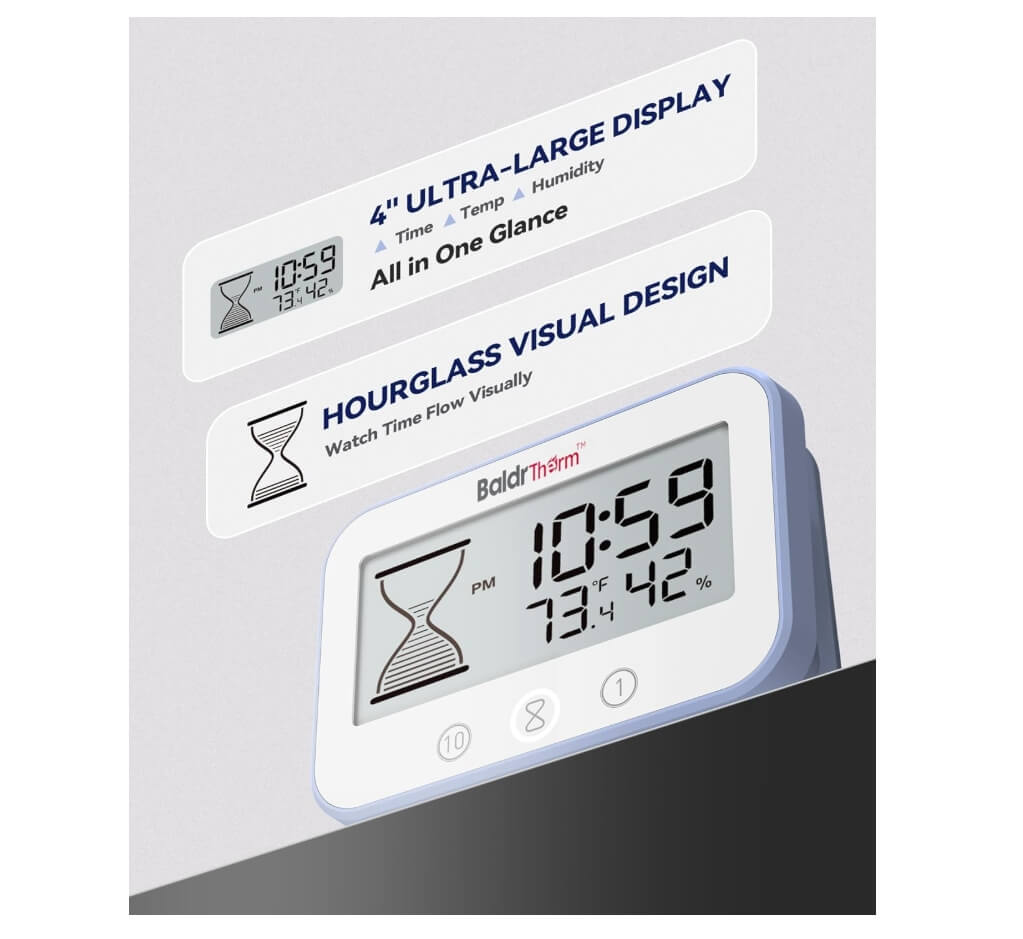 BaldrTherm Waterproof Shower Clock