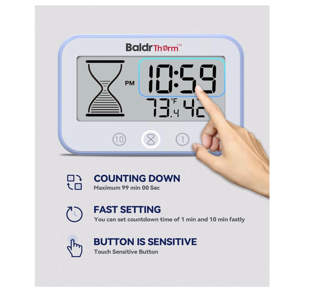 BaldrTherm Waterproof Shower Clock