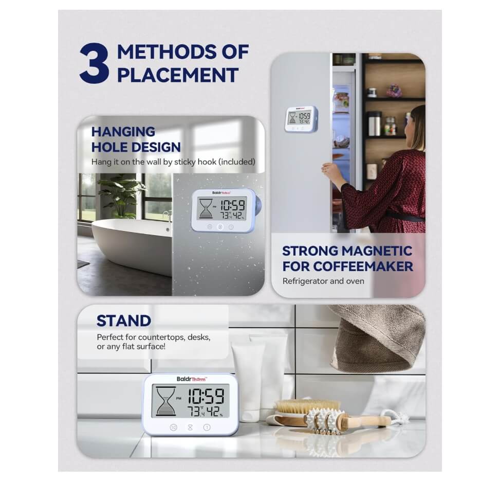 BaldrTherm Waterproof Shower Clock