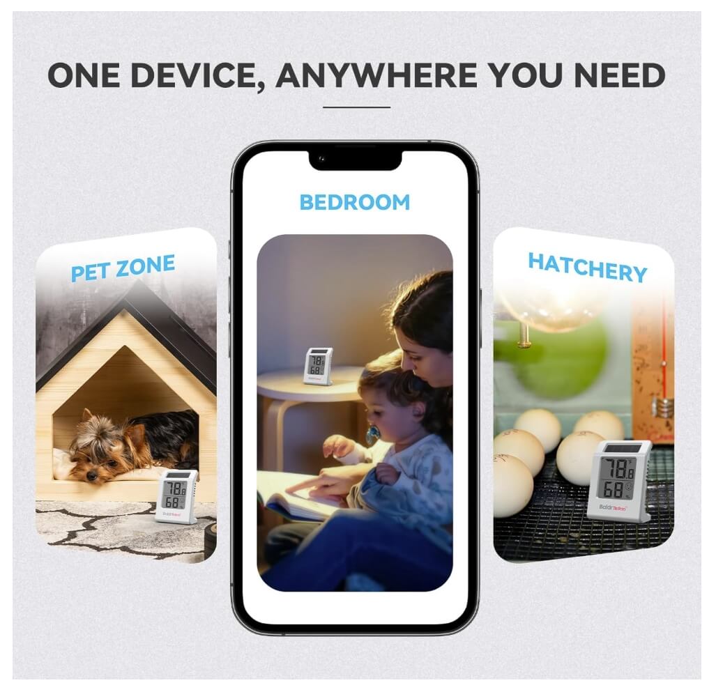 BaldrTherm 2.2'' Solar Thermometer & Hygrometer Meter 