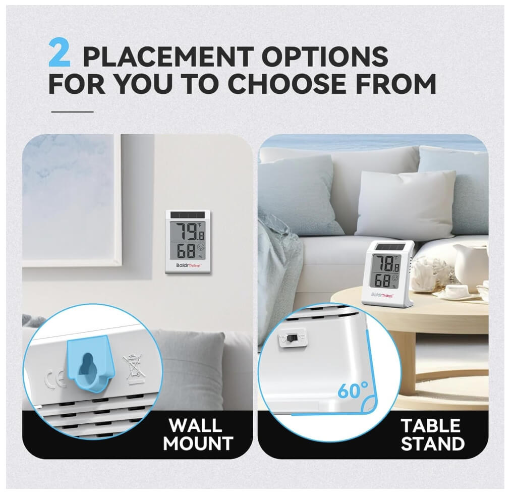 BaldrTherm 2.2'' Solar Thermometer & Hygrometer Meter 
