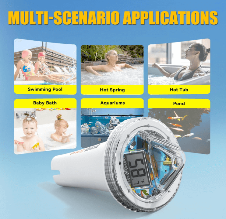 BaldrTherm Wireless Pool Thermometer with 360° LCD & App Control