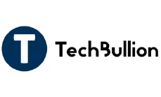 TechBullion logo with a blue circle and 'T' on a white background