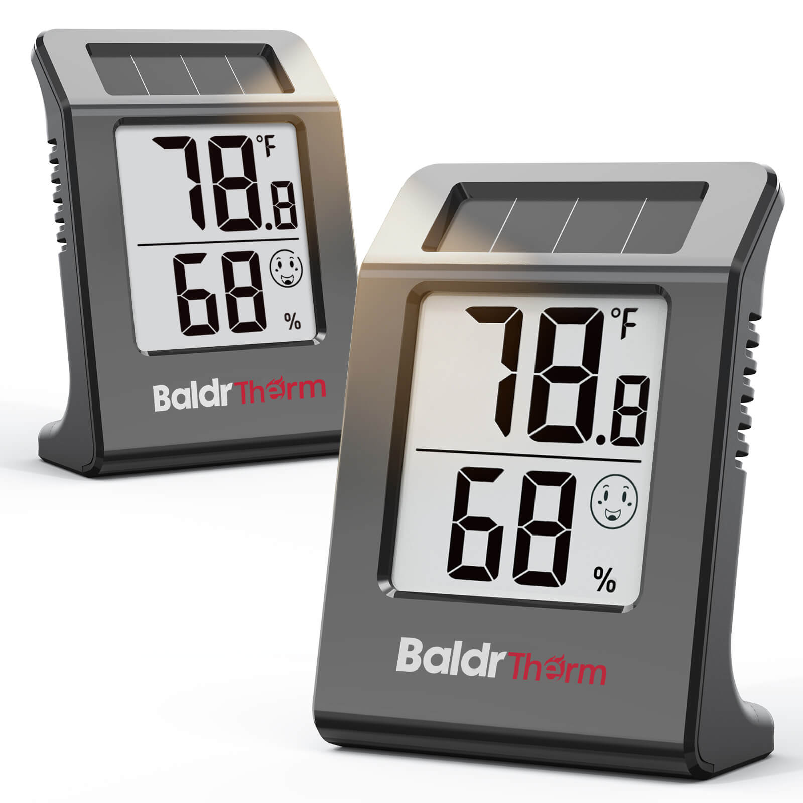 BALDR Digital Hygrometer Thermometer, Solar Humidity Monitor(Black)