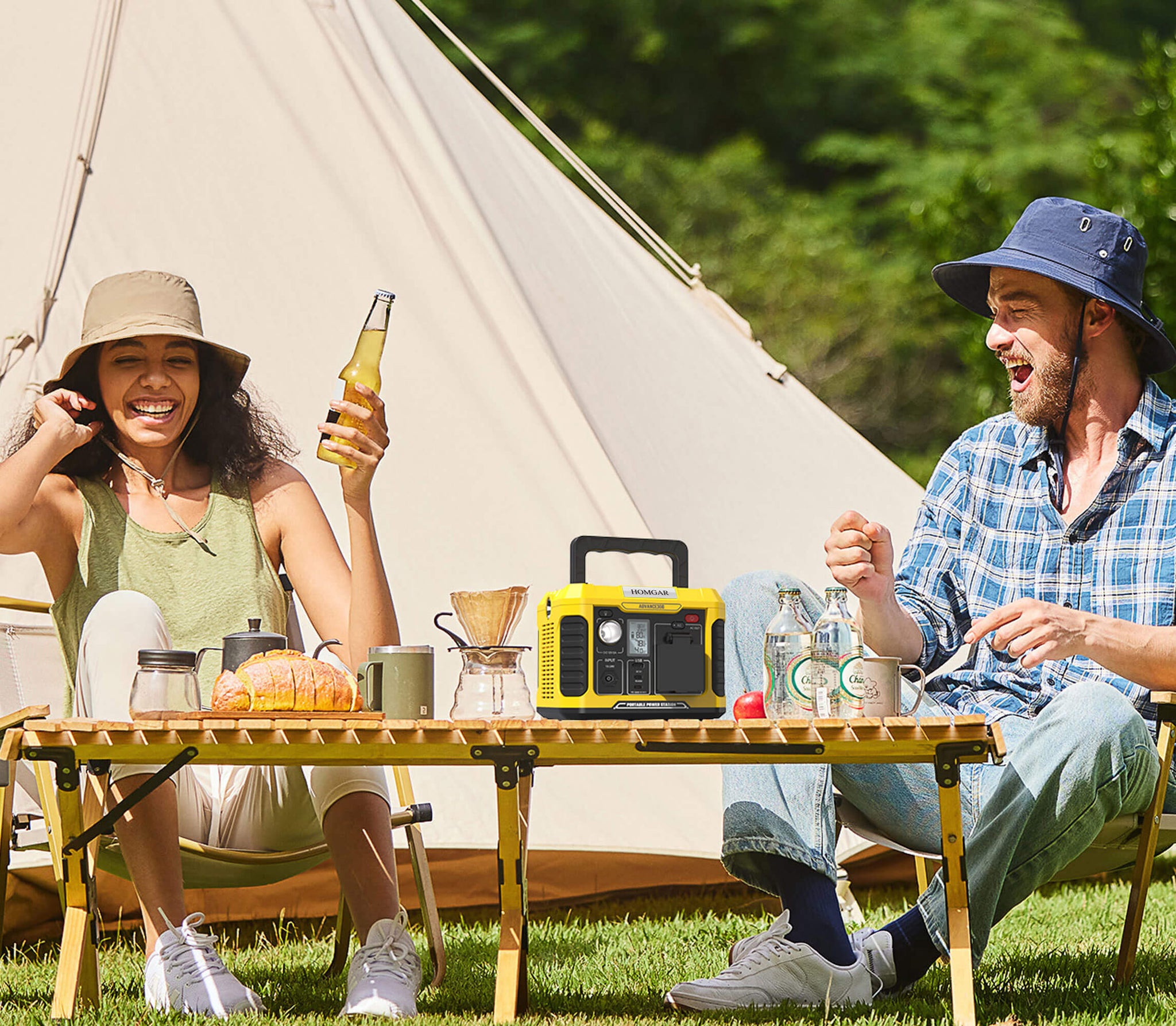 HOMGAR 300W Portable power station, battery charger for phones, electric devices