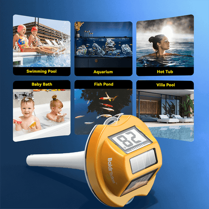 BaldrTherm Pool Thermometer Solar Digital Floating(Yellow)
