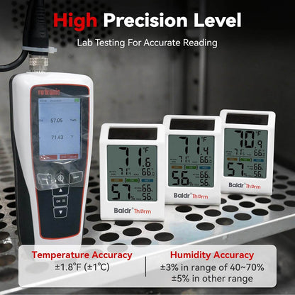 BaldrTherm Room Thermometer Indoor, Humidity Meter, 2026 Upgrade Backlit Digital Humidity&Temperature Monitor