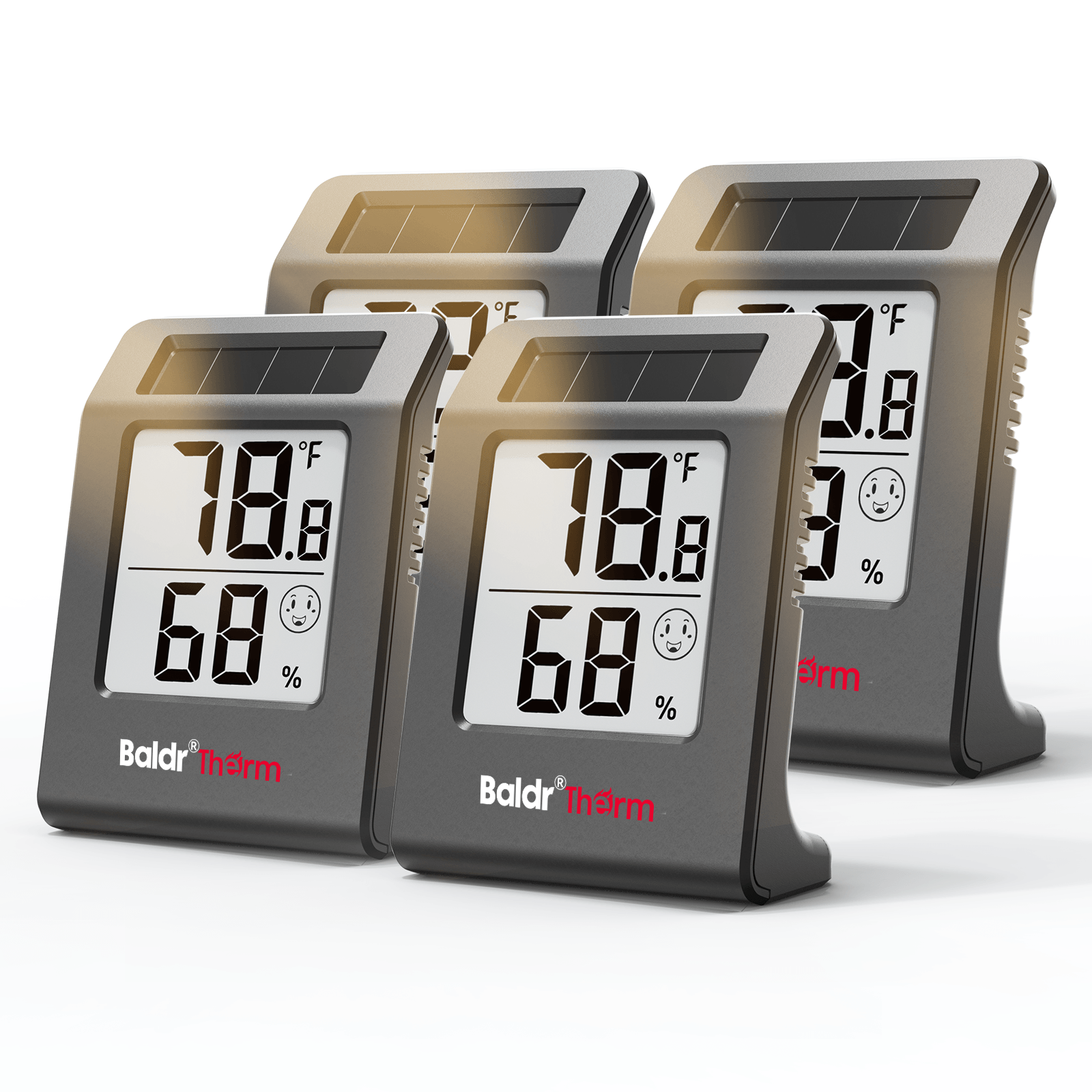 E0587TH-V3-Black Solar Digital Hygrometer Thermometer