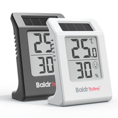 BaldrTherm Hygrometer – Solar-Powered Room Thermometer 2.2"