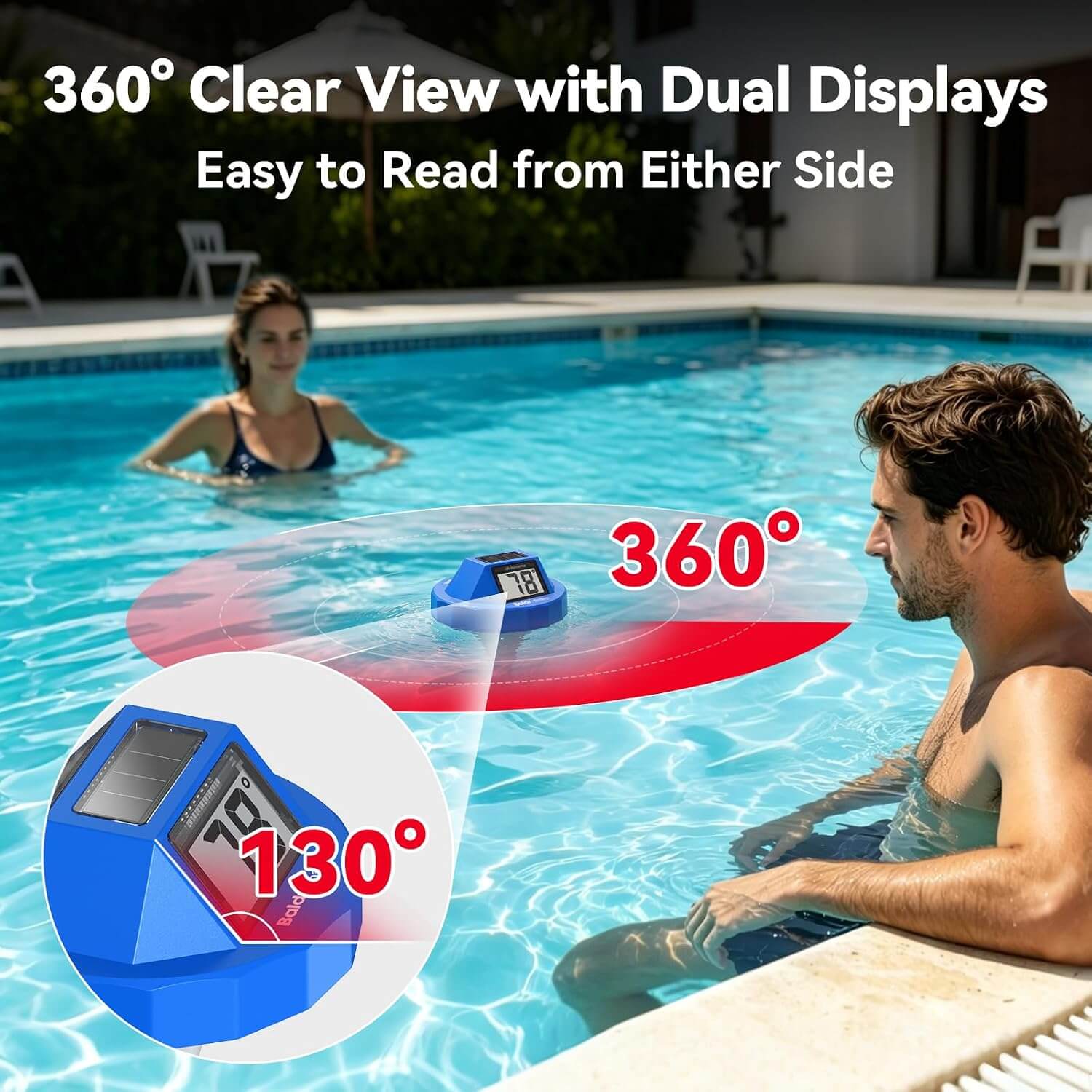 BaldrTherm Pool Thermometer Digital Floating, Swimming Pool Water Temperature Sensor