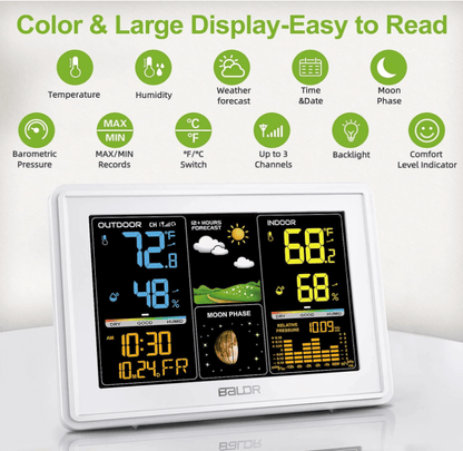 BaldrTherm Wireless Weather Station – Digital Thermometer & Clock