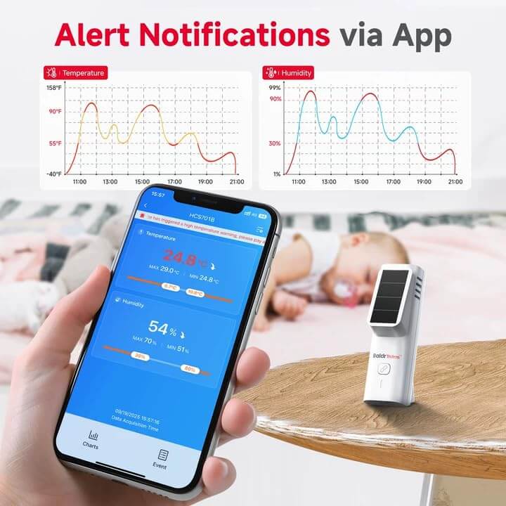 BaldrTherm Solar Bluetooth Temperature & Humidity Monitor