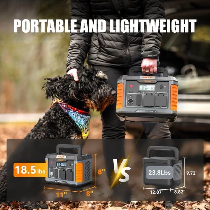 BaldrTherm 1000W Portable Power Station – 808Wh Solar Charging, PD 60W