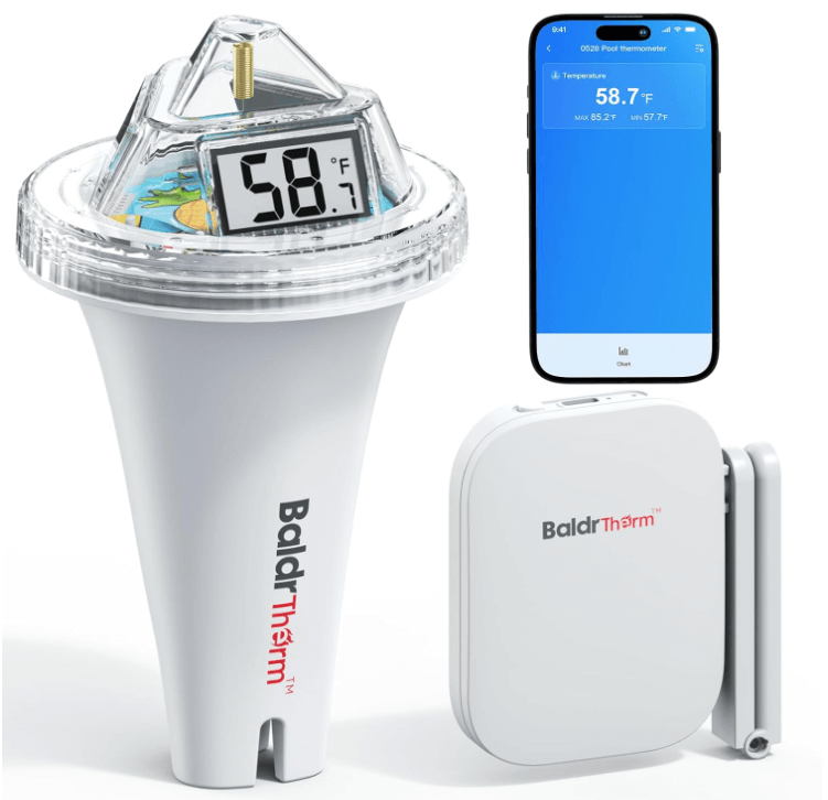 BaldrTherm Wireless Pool Thermometer with 360° LCD & App Control