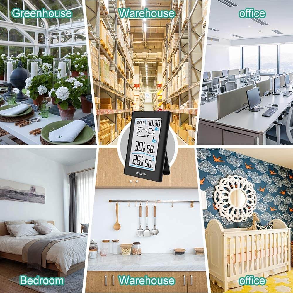 BaldrTherm Wireless Indoor & Outdoor Thermometer – Black