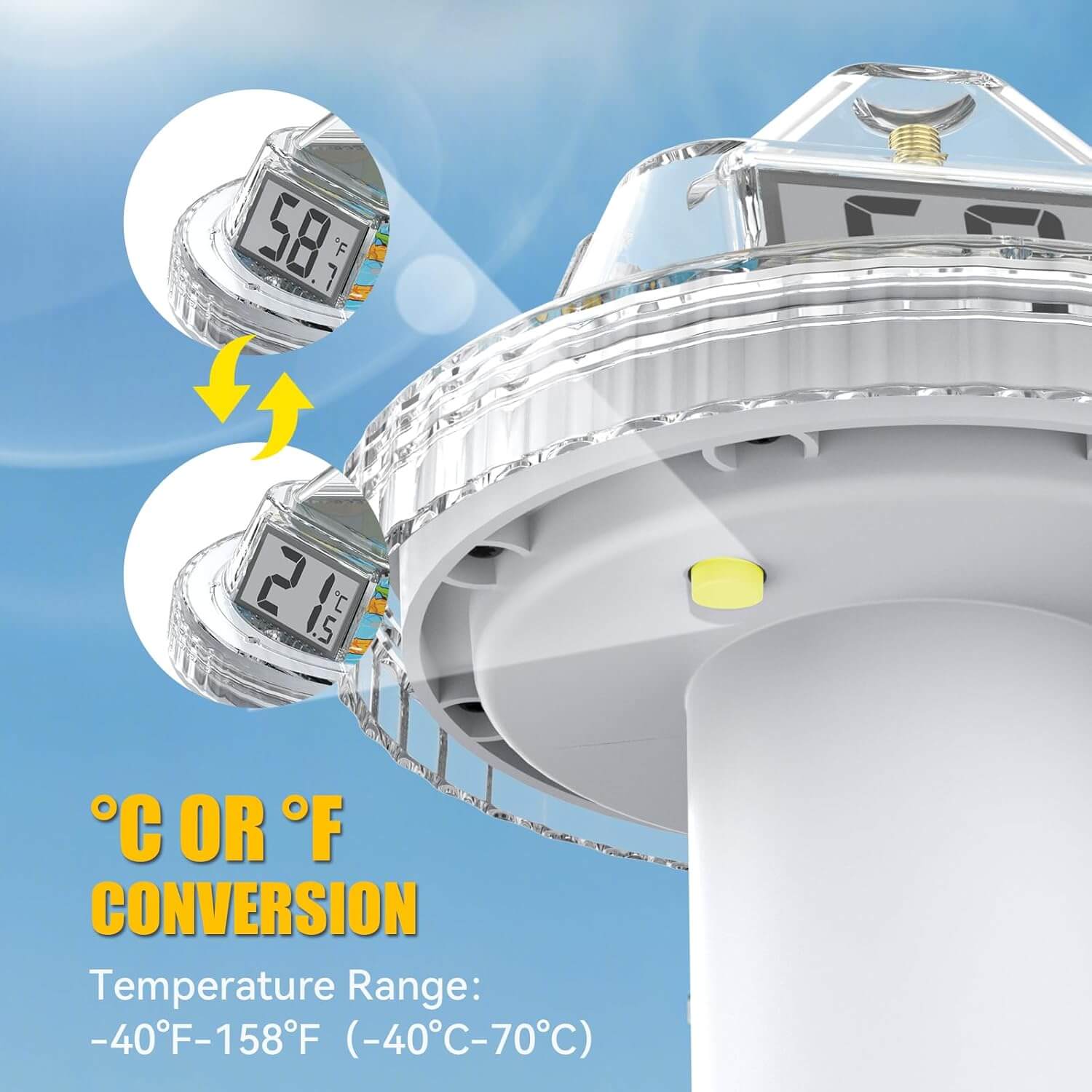 BaldrTherm 2-Pack Wireless Pool Thermometers with App Monitoring