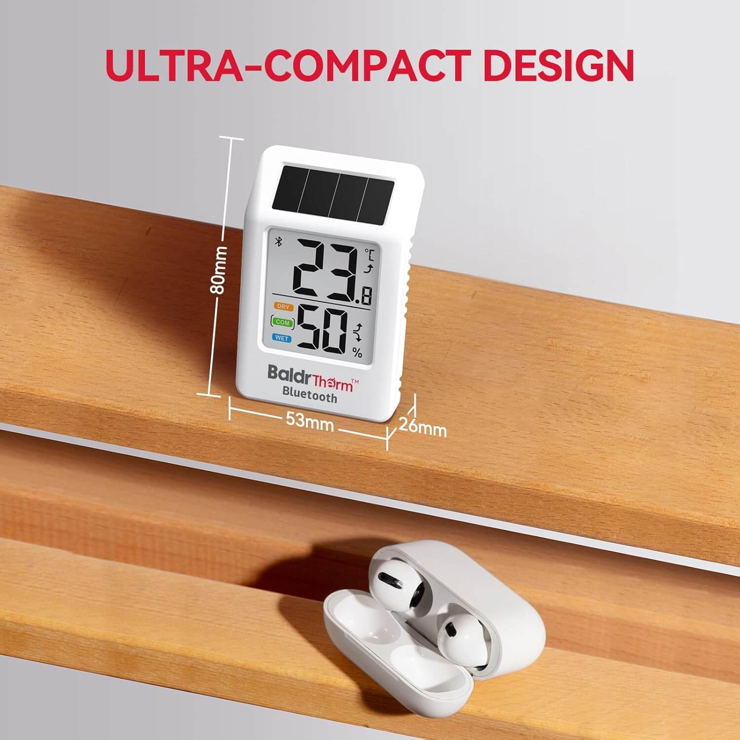BaldrTherm Solar Bluetooth Temperature Humidity Monitor