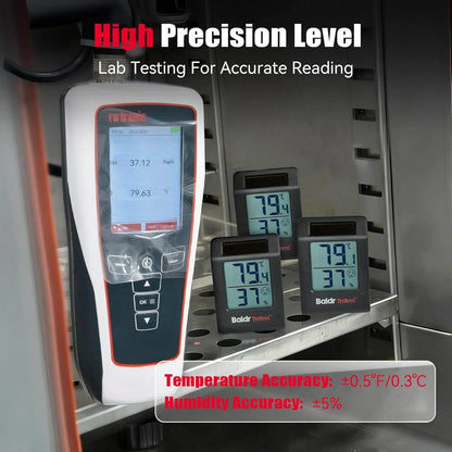 BaldrTherm Humidity Meter Hygrometer, Solar-Powered Room Thermometer 2.2'