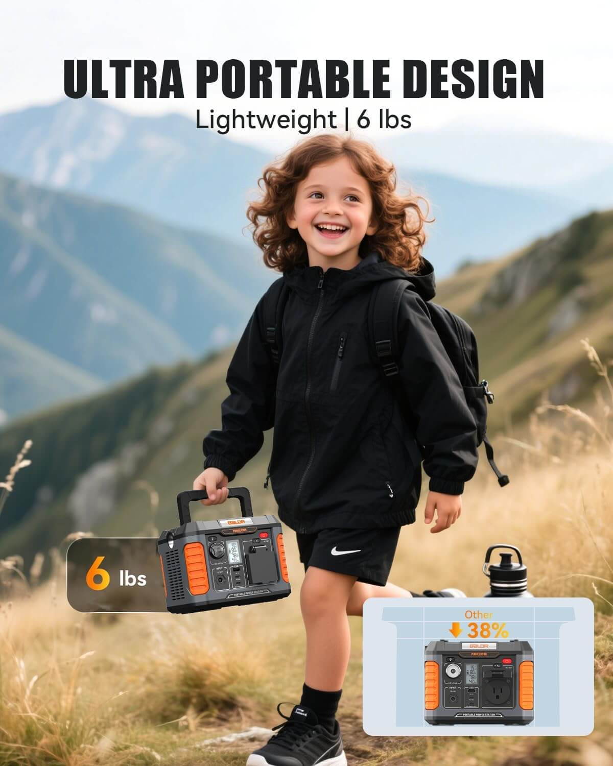 BaldrTherm 300W Portable Power Station - 231Wh Solar Generator 120V AC