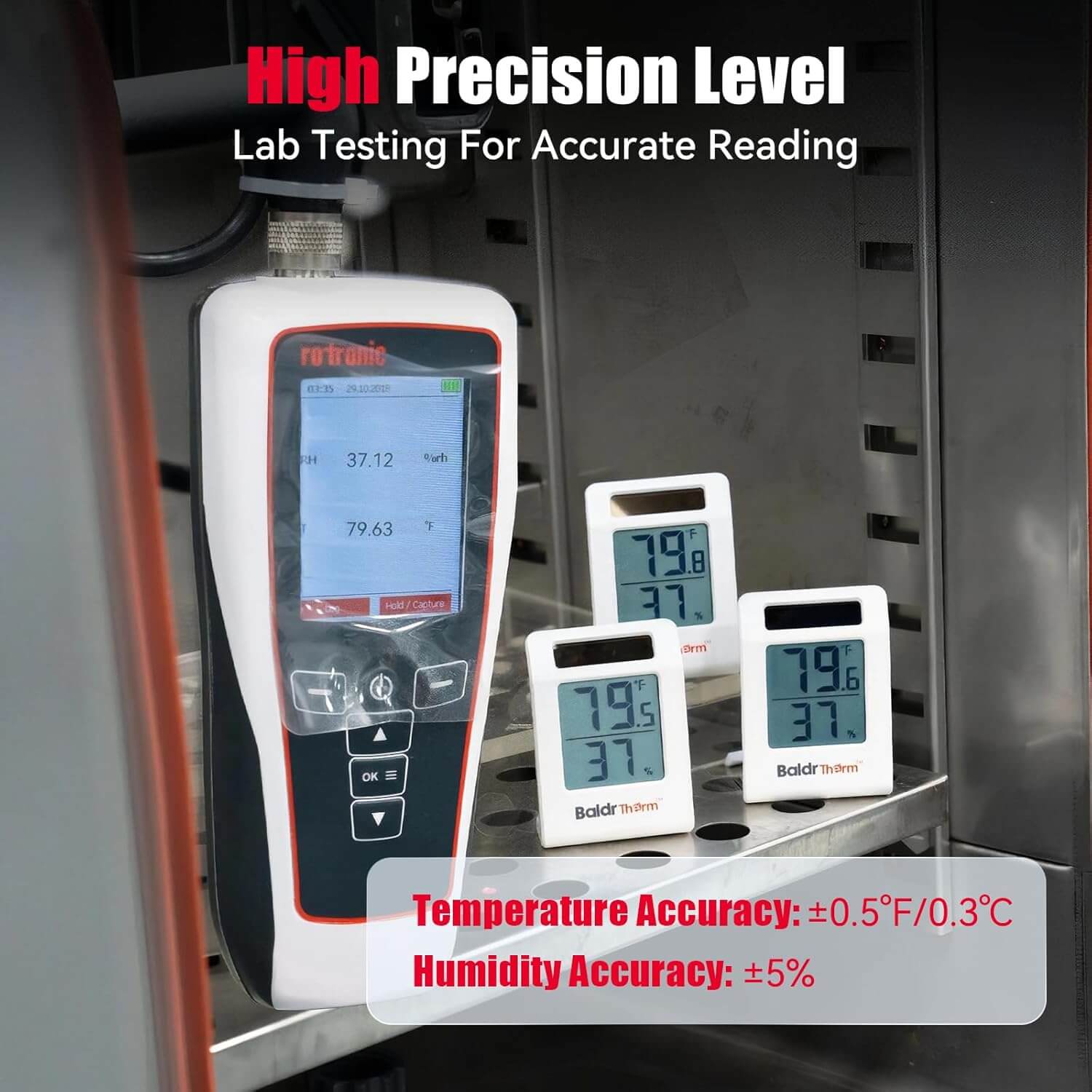 BaldrTherm 2.2'' Solar-Powered Thermometer and Hygrometer Meter