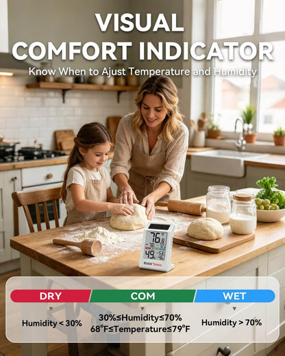BALDR Solar Indoor Thermometer Humidity Meter No More Battery Changes