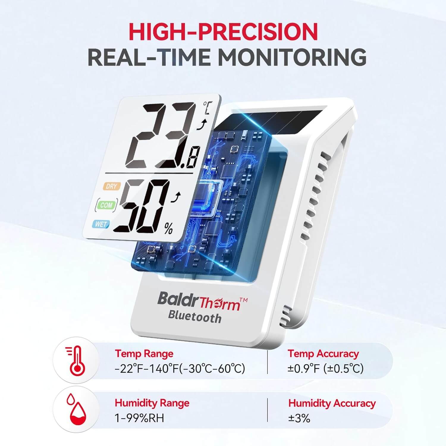 BaldrTherm Solar Bluetooth Temperature Humidity Monitor