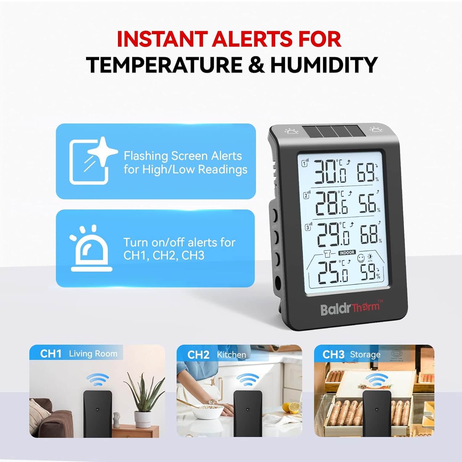 BaldrTherm Solar Outdoor Thermometer 