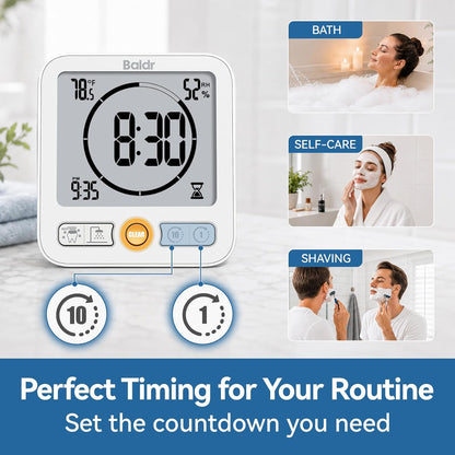 BALDR B0657STH-WT Shower Clock & Timer