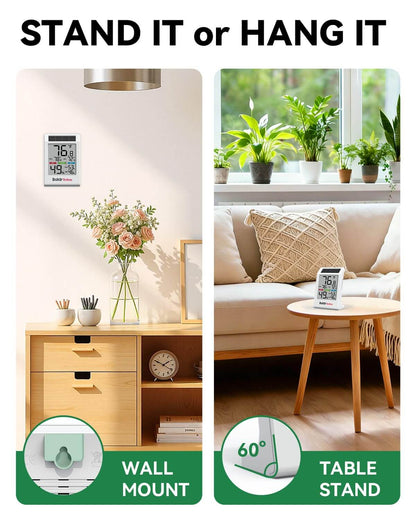 BALDR Solar Indoor Thermometer Hygrometer, Max/Min, Comfort Meter