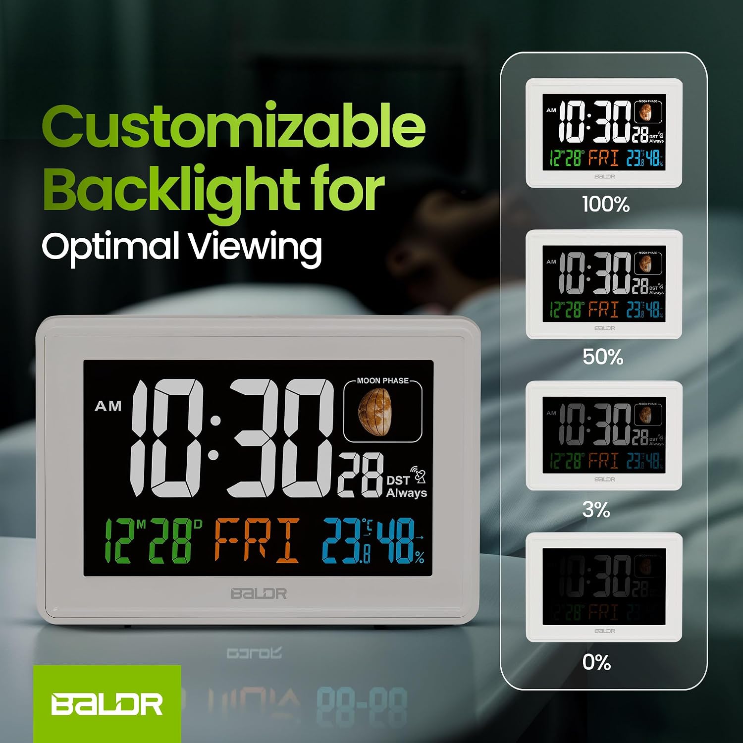 CL3592WH1 Digital Alarm Atomic Clock